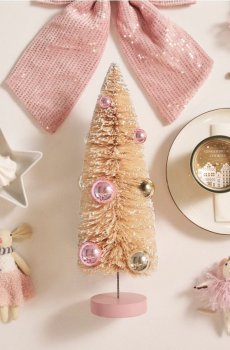 Стояча різдвяна декорація - пастельний рожевий