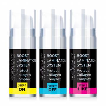 Набор для ламинирования бровей и ресниц Ekkobeauty Lash & Brow Boost Lamination System Protect Collagen Complex, 3*10 мл Набор для ламинирования бровей и ресниц Ekkobeauty Lash & Brow Boost Lamination System Protect Collagen Complex, 3*10 мл