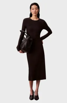 Женское черное платье CREPE CUTOUT BACK Черный S Calvin Klein Jeans LV047D212G