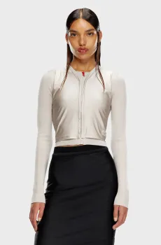 Женский пудровый шерстяной кардиган M-ROS MAGLIA Розовый S Diesel A14934 0WFBP