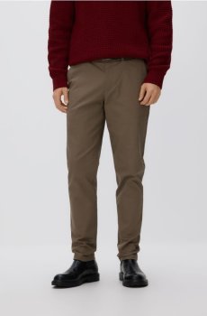 Reserved - Штани-чиноси slim fit із ременем - пильно-зелений - 977EV-97X