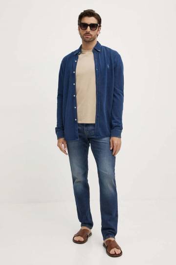 Хлопковая рубашка Polo Ralph Lauren мужская цвет синий regular воротник button-down 710942864 Хлопковая рубашка Polo Ralph Lauren мужская цвет синий regular воротник button-down 710942864