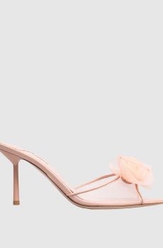 Розовые мюли Rose с аппликацией в виде цветов