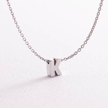 Серебряное колье с буквой "К" 1105 К Серебряное колье с буквой "К" 1105 К