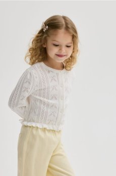 Reserved - Кардиган з вовняної суміші - кремовий - 222DB-01X