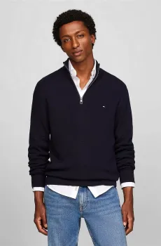 Мужская темно-синяя кофта REFINED STRUCTURE ZIP MOCK Синий XXL Tommy Hilfiger MW0MW35471