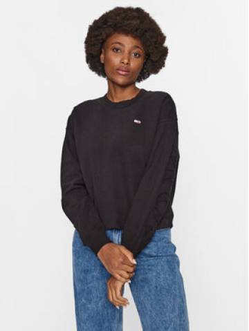 Tommy Jeans Світшот Tonal DW0DW16402 Чорний Cropped Fit Tommy Jeans Світшот Tonal DW0DW16402 Чорний Cropped Fit