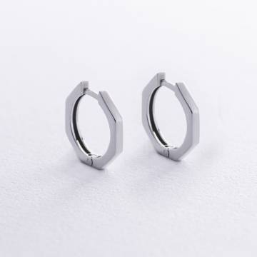 Серьги - кольца "Геометрия" в серебре 7069 Серьги - кольца "Геометрия" в серебре 7069