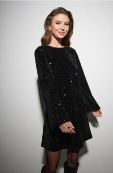 Міні-сукня з паєтками - чорний