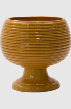 Желтое керамическое кашпо