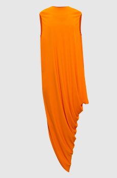 Оранжевый удлиненный топ асимметричного кроя