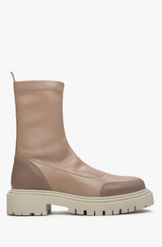 Черевики-панчохи шкіряні коричневі Estro ER00113829