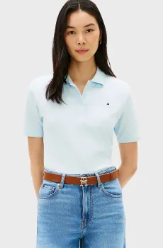 Женское голубое поло 1985 REG Голубой S Tommy Hilfiger WW0WW43224