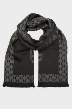 Мужской черный шерстяной шарф Черный ONESIZE Karl Lagerfeld 554136.805001;990