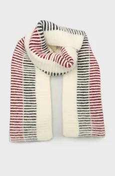 Женский белый шарф TH VARSITY SKI SCARF Белый ONESIZE Tommy Hilfiger AW0AW16653