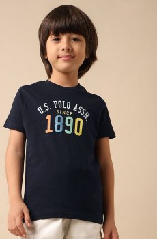 Uspa Kids Boys Pure Cotton Brand Printed T-shirt