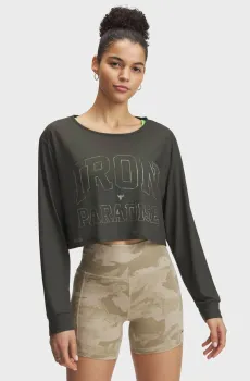 Женский темно-зеленый лонгслив Pjt Rck IP LS Зеленый L Under Armour 1389709-310