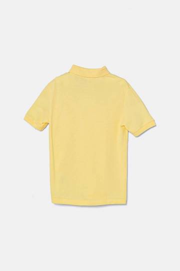 Детское хлопковое поло Lacoste цвет жёлтый однотонный Детское хлопковое поло Lacoste цвет жёлтый однотонный