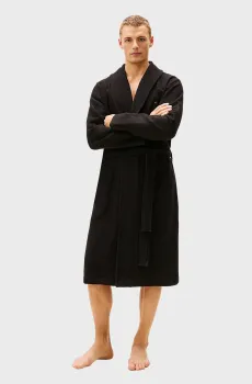 Мужской черный халат WAFFLE Черный XL Tommy Hilfiger UM0UM03524