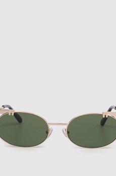 Золотые солнцезащитные очки с гравировкой логотипа OFF