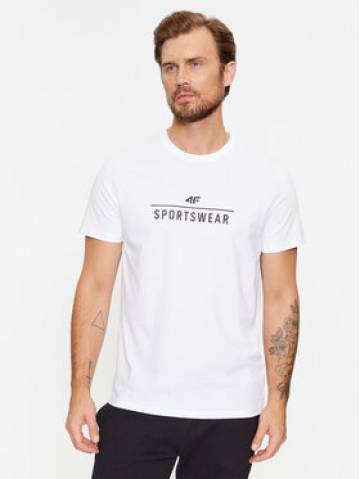 4F Футболка 4FAW23TTSHM0878 Білий Regular Fit 4F Футболка 4FAW23TTSHM0878 Білий Regular Fit