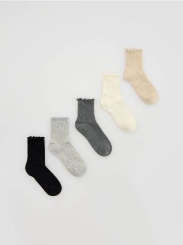 Reserved - Довгі шкарпетки 5 штук - чорний - 031FB-99X