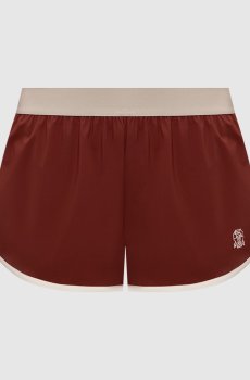 Бордовые шорты с вышивкой эмблемы
