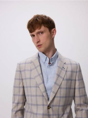 Reserved - Картатий блейзер slim fit - бежевий - 2605C-80P Reserved - Картатий блейзер slim fit - бежевий - 2605C-80P