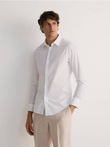 Reserved - Сорочка slim fit із високим вмістом бавовни - білий - 136EG-00X Reserved - Сорочка slim fit із високим вмістом бавовни - білий - 136EG-00X