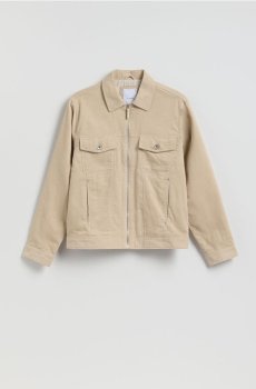 Reserved - Вельветова куртка з коміром - нюдовий - 414HZ-02X