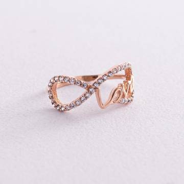 Золотое кольцо "Love" (фианиты) к05462 Золотое кольцо "Love" (фианиты) к05462
