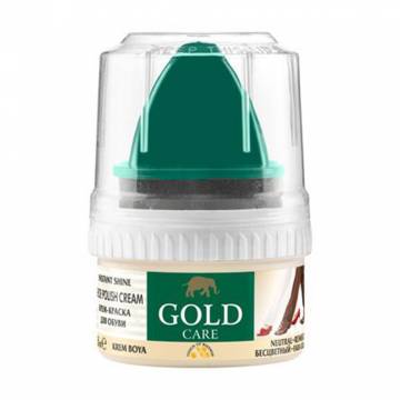 Крем-краска для обуви Gold Care Instant Shine Shoe Polish Cream Бесцветный, 50 мл Крем-краска для обуви Gold Care Instant Shine Shoe Polish Cream Бесцветный, 50 мл
