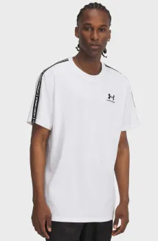 Мужская белая футболка UA Icon HWT Tee Taping Белый L Under Armour 1390300-100