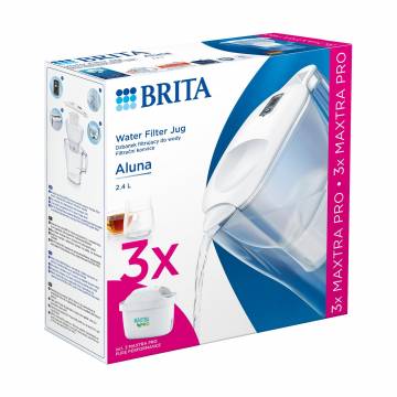 Фильтр-кувшин для воды Brita Aluna MX Pro, белый, 3 фильтра, 2.4 л Фильтр-кувшин для воды Brita Aluna MX Pro, белый, 3 фильтра, 2.4 л
