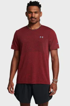 Мужская бордовая футболка UA SEAMLESS STRIDE SS Бордовый S Under Armour 1375692-713