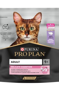 Сухой корм для взрослых кошек с чувствительной пищеварительной системой Pro Plan Adult 1+ Delicate Digestion с индейкой, 400 г
