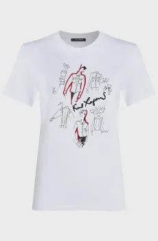 Женская белая футболка Karl Series Белый S Karl Lagerfeld A3W17099