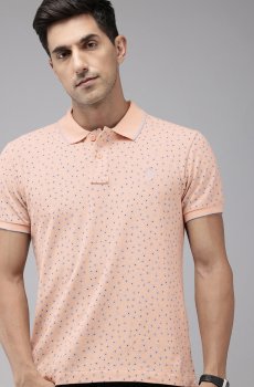 U.S. Polo Assn. Floral Printed Polo Collar Pure Cotton Slim Fit T-shirt