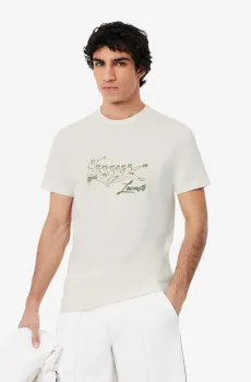 Мужская серая футболка Серый S Lacoste TH2102NYV