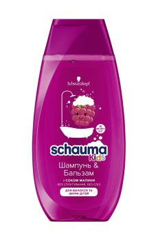 Детский шампунь-бальзам для волос и тела Schauma Kids с соком малины, 250 мл