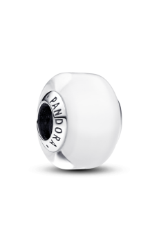 Намистина маленька з муранським склом білого кольору