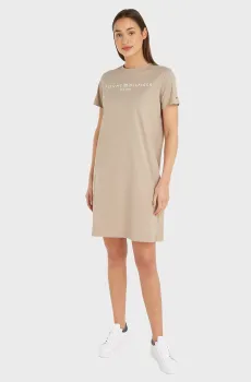 Женское бежевое платье RLX CORP LOGO TSHIRT DRS SS Бежевый S Tommy Hilfiger WW0WW41013