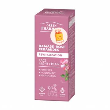 Ночной крем для лица Green Pharmacy Face Night Cream Дамасская роза и керамиды, 50 мл