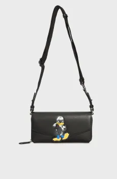 Женская черная кожаная сумка kl x disney cont Черный ONESIZE Karl Lagerfeld A3W32079
