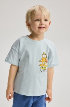 Reserved - Бавовняна футболка Garfield - блідо-блакитний - 991IS-05X
