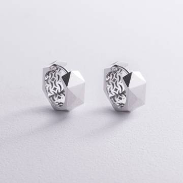 Серьги - кольца "Anna-Lisa" в белом золоте с09008 Серьги - кольца "Anna-Lisa" в белом золоте с09008