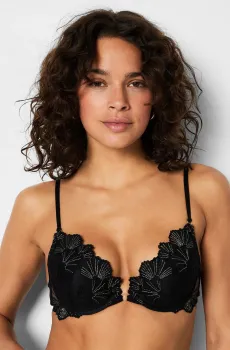Женский черный бюстгальтер пуш-ап PALMES Черный 75C Etam 6546990