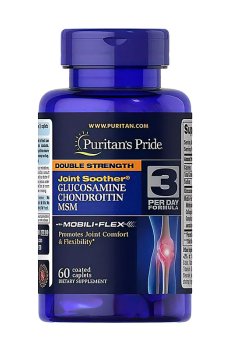 Глюкозамин, хондроитин и МСМ Puritans Pride Double Strength Glucosamine Chondroitin MSM, 60 каплет