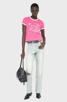 Женская розовая футболка Woos Розовый M ZADIG&VOLTAIRE JWTS02854_LADY