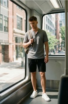 Бавовняна сорочка поло - середньо-сірий